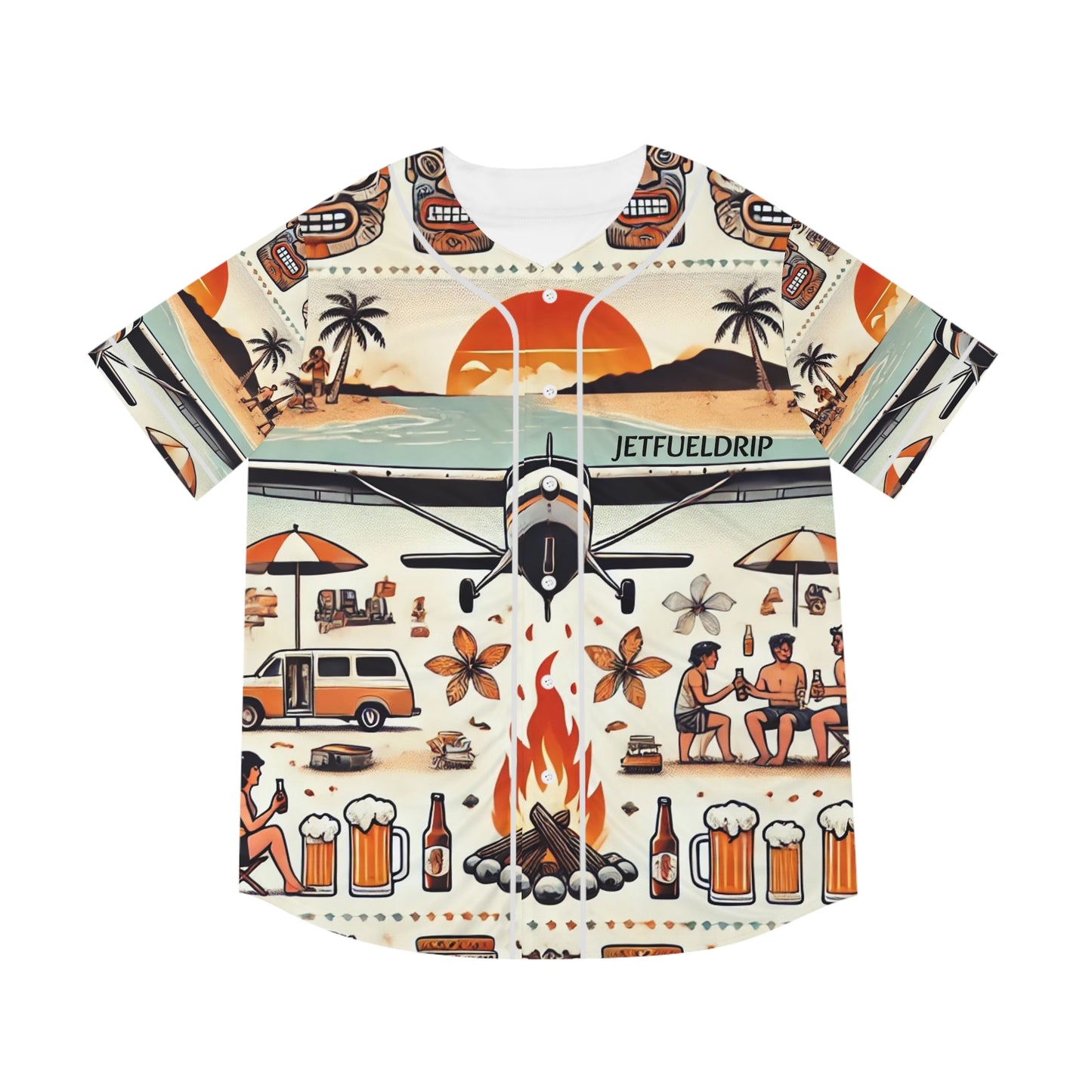 Tiki Sunset Baseball Jersey (AOP)