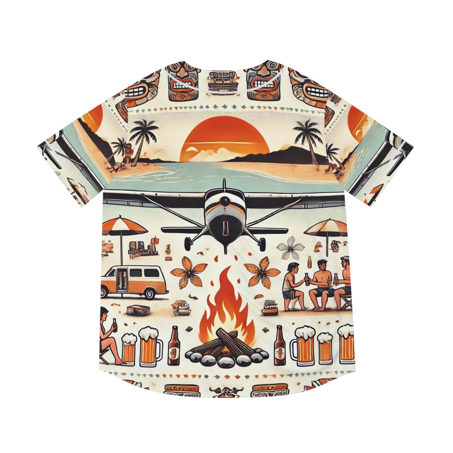 Tiki Sunset Baseball Jersey (AOP)