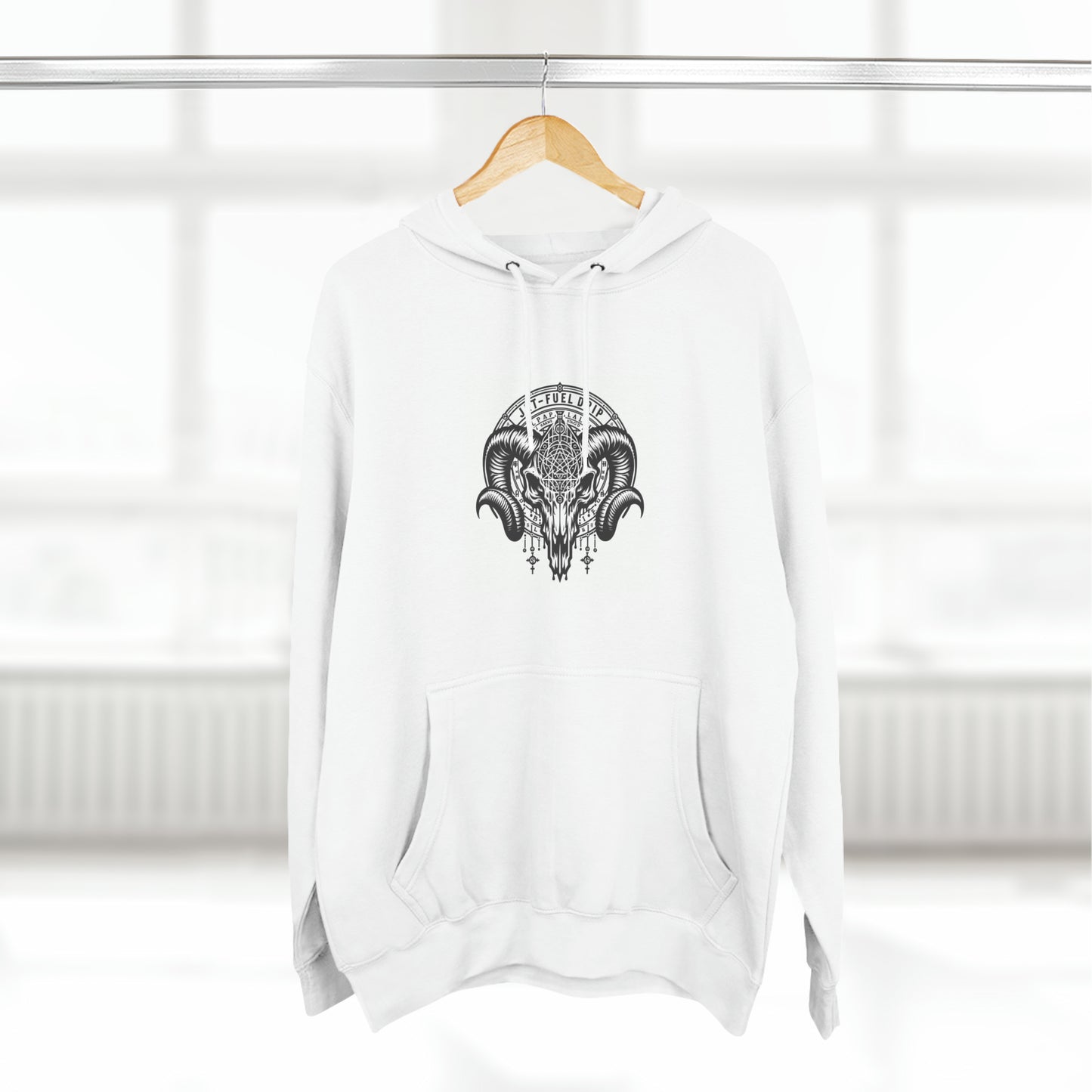 Ram skull -Three-Panel Fleece Hoodie