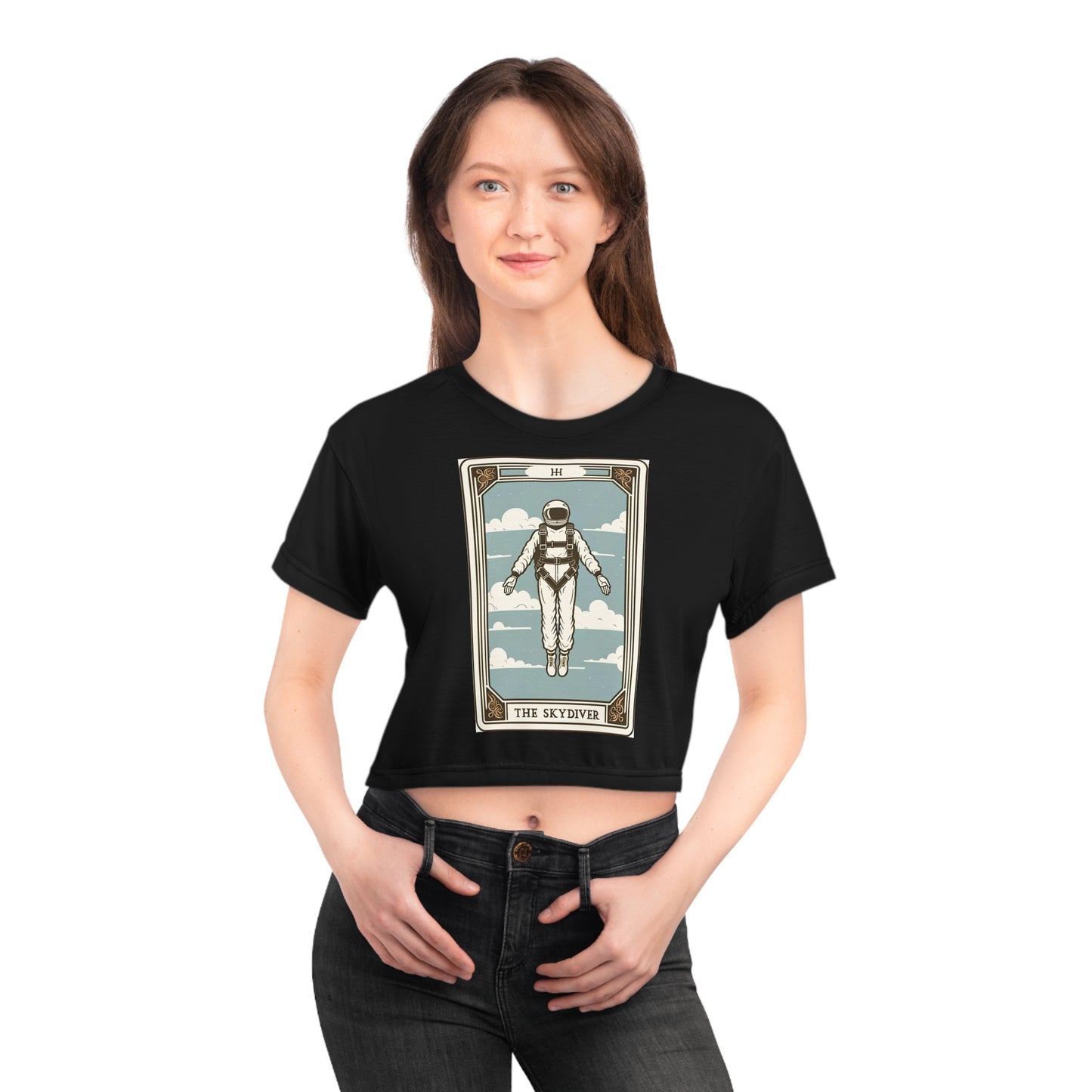 The Skydiver Tarot Crop Tee (AOP)