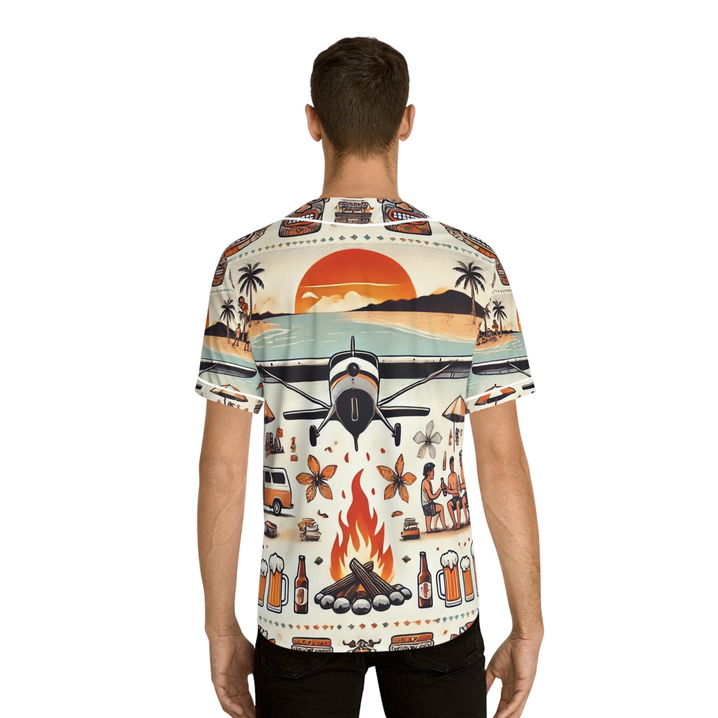 Tiki Sunset Baseball Jersey (AOP)