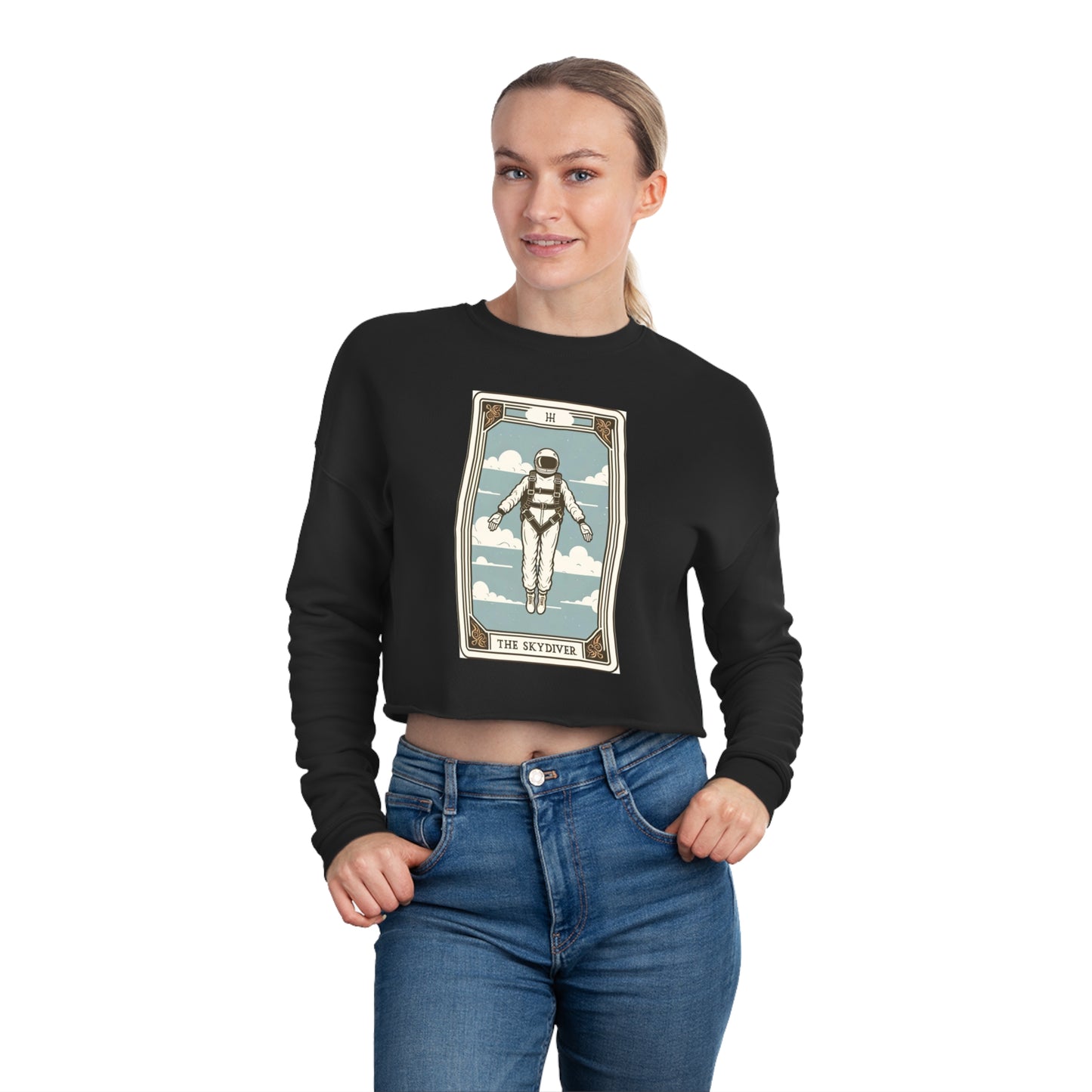 Jetfueldrip Tarot cropped sweater, ram-skull backlogo